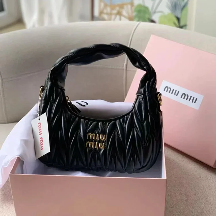 MIUMIU Pleated lambskin dumpling bag
