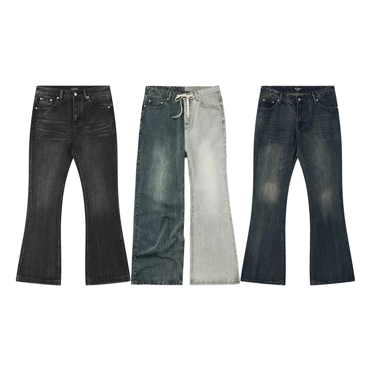 Balenciaga Two-tone asymmetrical flared jeans