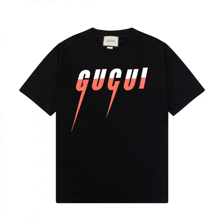 Gucci Lightning-patterned color-blocked short-sleeved shirt