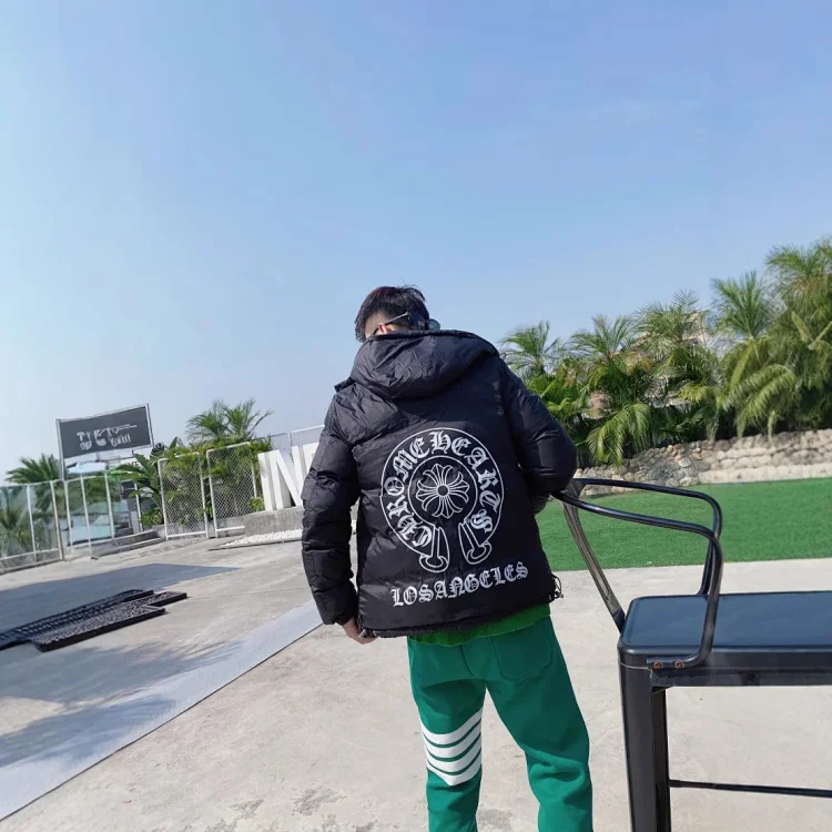 Chrome Hearts embroidered reversible down jacket